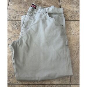 Wrangler Riggs Workwear Cargo Canvas Pants Army Green Size 40x30 Men's Fit 39X29
